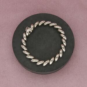 sterling silver italian made san marco macaroni link bracelet size 7.5in